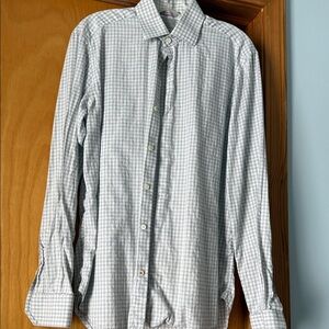 Samuelsohn Men's Gray Checkered Button Down Shirt